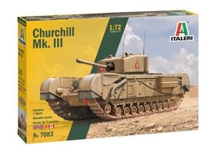 CHURCHILL Mk. III ITALERI 1:72 7083 цена и информация | Коллекционные модели автомобилей | kaup24.ee