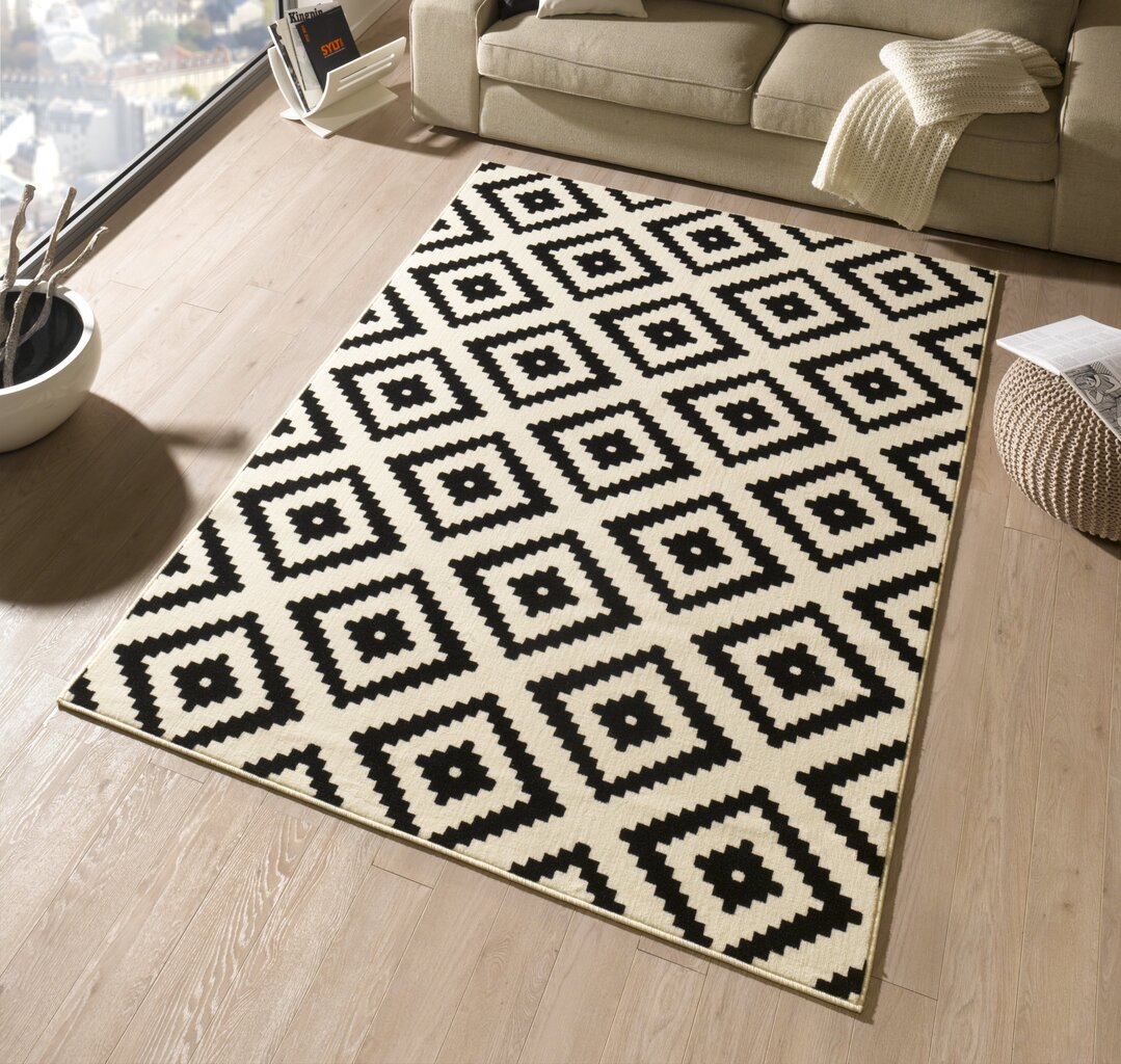 Vaip Hanse Home Hamla Diamond Black Cream, 120x170 cm hind ja info | Vaibad | kaup24.ee