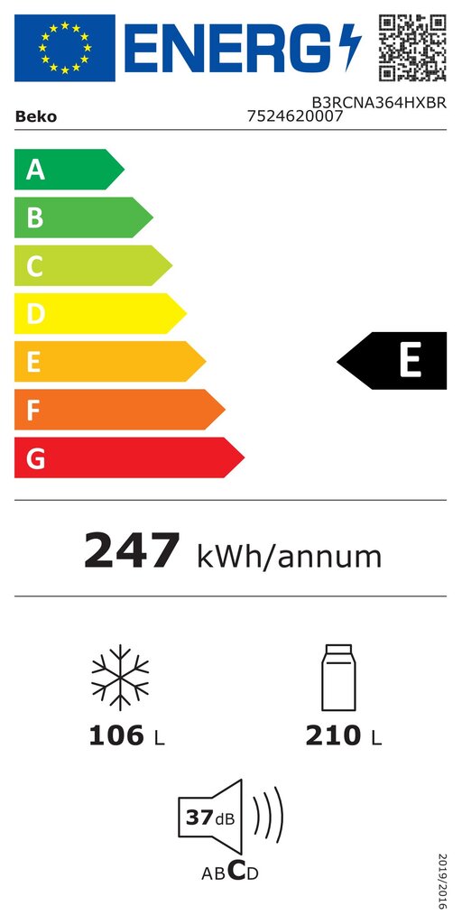 Beko B3RCNA364HXBR hind ja info | Külmkapid | kaup24.ee