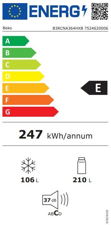 Beko B3RCNA364HXB цена и информация | Külmkapid | kaup24.ee