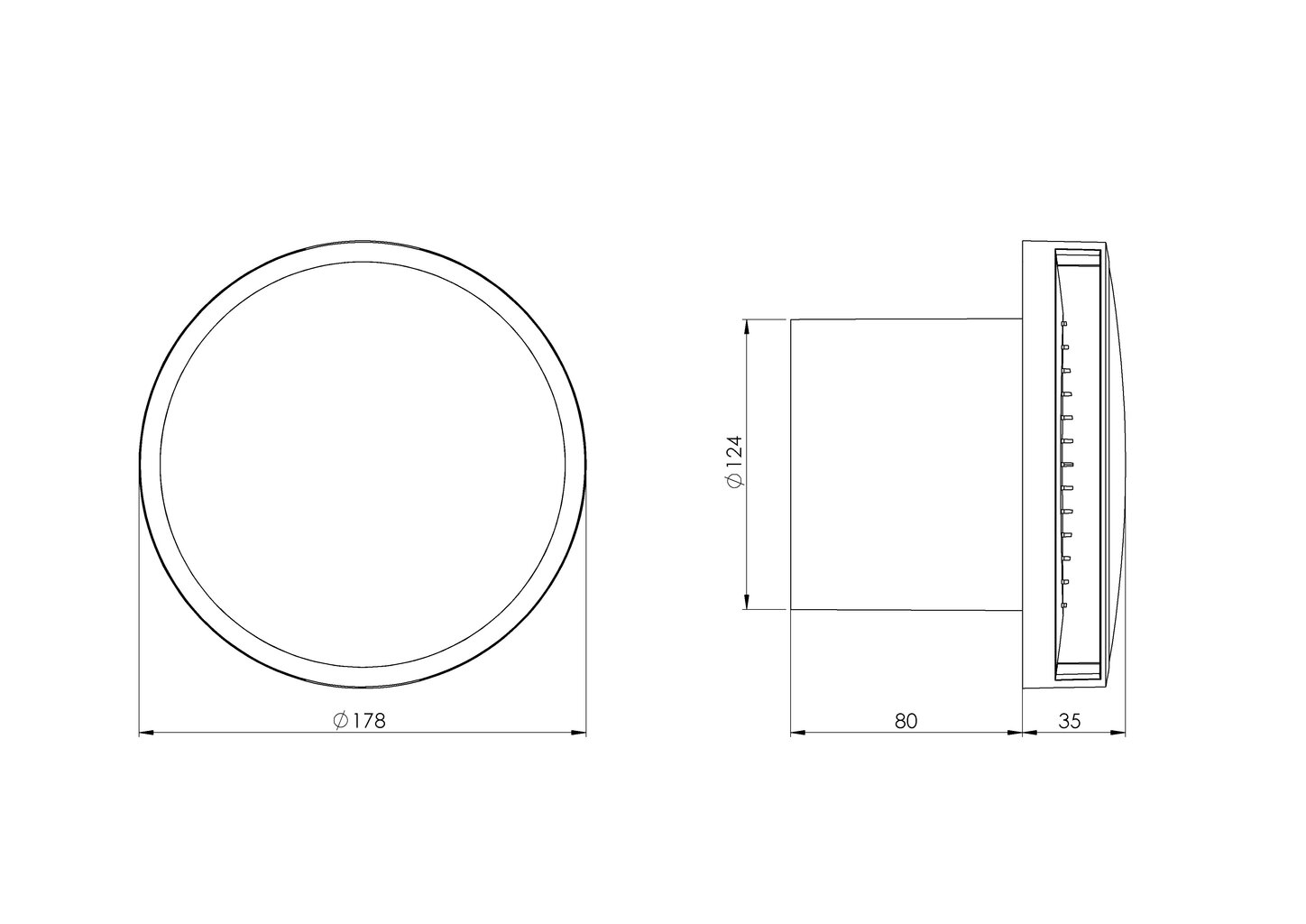 Elektriventilaator Europlast E-Extra Eat125A, Ø125mm, sulgurkaanega, kuullaagriga, antratsiit hind ja info | Vannitoa ventilaatorid | kaup24.ee