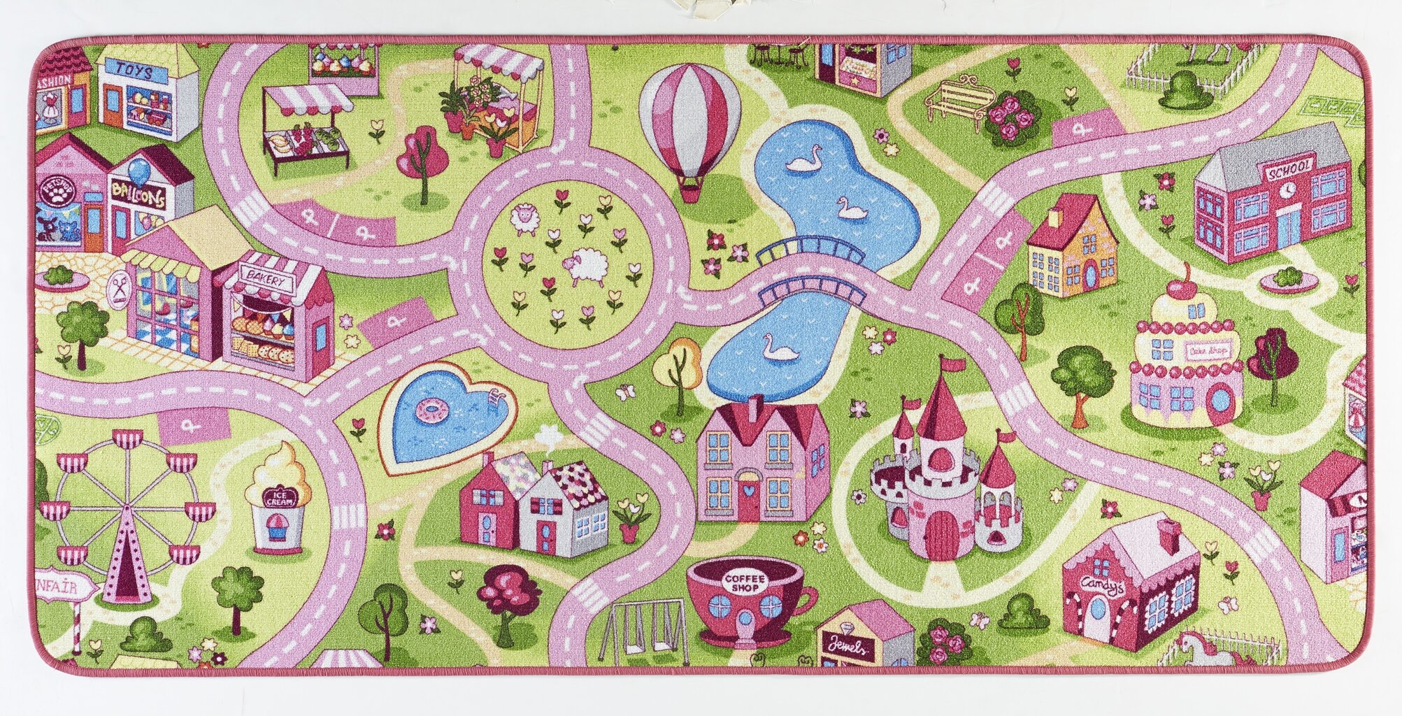 Lastetoa vaip Hanse Home Play Sweet Town 90x200 cm, roosa hind ja info | Vaibad | kaup24.ee