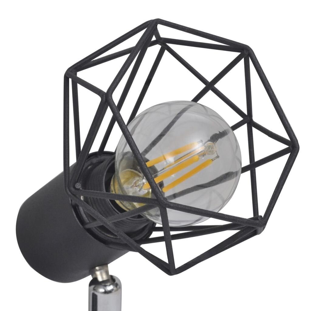 Tööstuslikus stiilis laelamp nelja LED-pirniga, must цена и информация | Laelambid | kaup24.ee