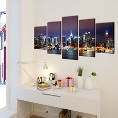 Värviline New Yorgi siluetiga lõuend seinale 200 x 100 cm цена и информация | Картины, живопись | kaup24.ee