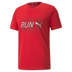 T-särk meestele Puma Run Logo SS Tee M High Risk Red 52085511, punane цена и информация | Мужские футболки | kaup24.ee