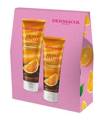 Kosmeetikakomplekt naistele Dermacol Body care gift set Belgian chocolate: Belgia šokolaadi harmoniseeriv dušigeel 250 ml + Belgia šokolaadi harmoniseeriv kätekreem 100 ml цена и информация | Масла, гели для душа | kaup24.ee