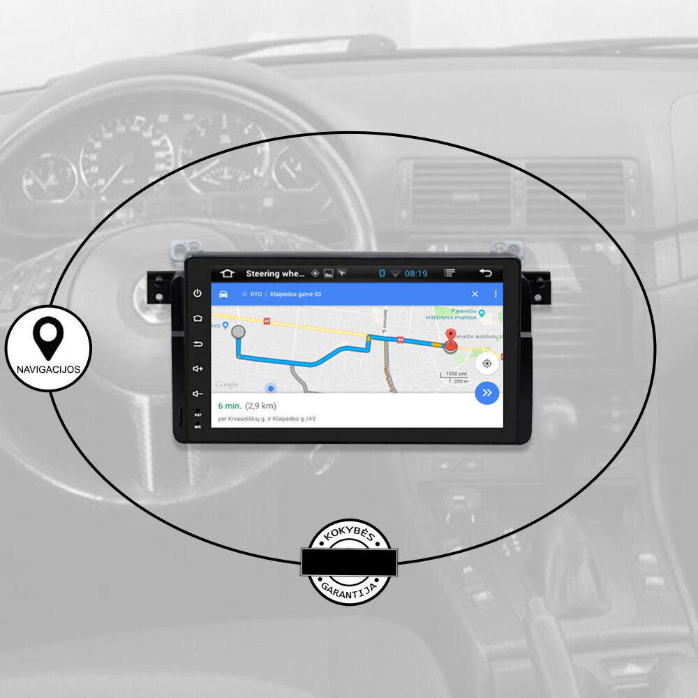 BMW 3 (E46) 1998-06 Android multimeedia tahvelarvuti tüüpi 9-tolline autostereo USB/WiFi/GPS/Bluetooth hind ja info | Autoraadiod, multimeedia | kaup24.ee