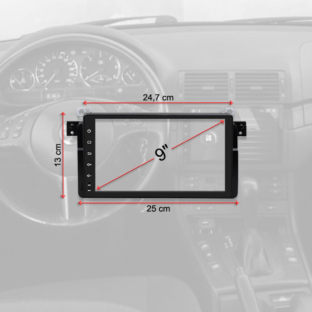 BMW 3 (E46) 1998-06 Android multimeedia tahvelarvuti tüüpi 9-tolline autostereo USB/WiFi/GPS/Bluetooth hind ja info | Autoraadiod, multimeedia | kaup24.ee