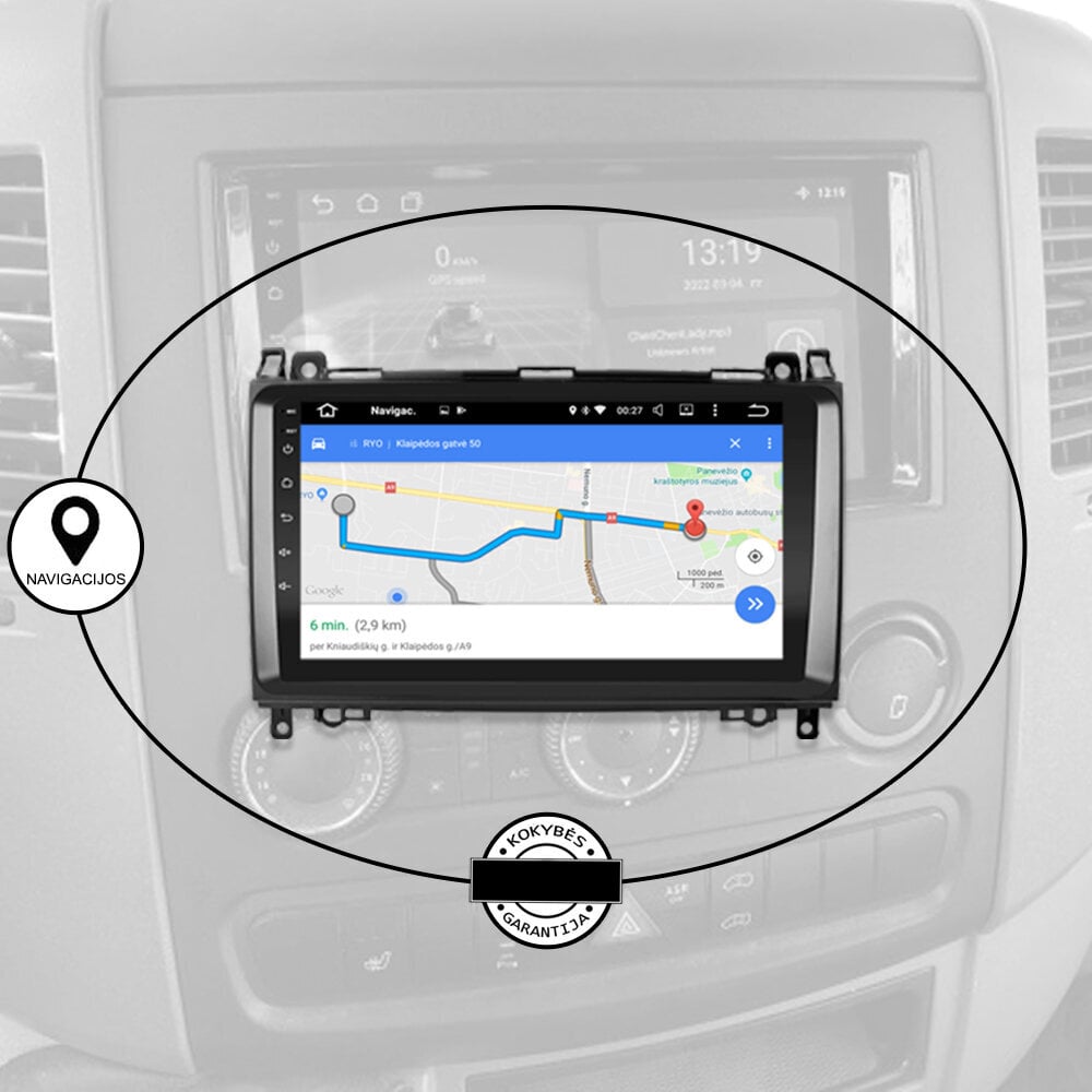 Mercedes Benz 2004-06 Sprinter (W906) Vito (W639) A (W169) B (W245) B200 Klass Androidi multimeedia tahvelarvuti 9-tolline USB/WiFi/GPS/Bluetooth цена и информация | Autoraadiod, multimeedia | kaup24.ee