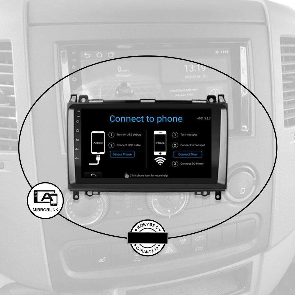 Mercedes Benz 2004-06 Sprinter (W906) Vito (W639) A (W169) B (W245) B200 Klass Androidi multimeedia tahvelarvuti 9-tolline USB/WiFi/GPS/Bluetooth hind ja info | Autoraadiod, multimeedia | kaup24.ee