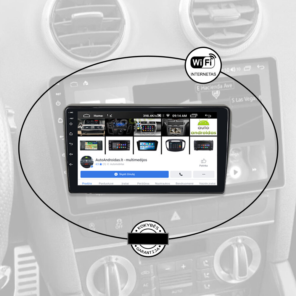 Audi A3 2003-12 Android Media tahvelarvuti 9-tolline USB/WiFi/GPS/Bluetooth цена и информация | Autoraadiod, multimeedia | kaup24.ee