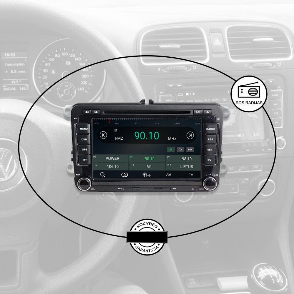 Volkswagen Skoda Seat universaal Android multimeedia 2003-13 Stereo GPS/WIFI/Bluetooth цена и информация | Autoraadiod, multimeedia | kaup24.ee