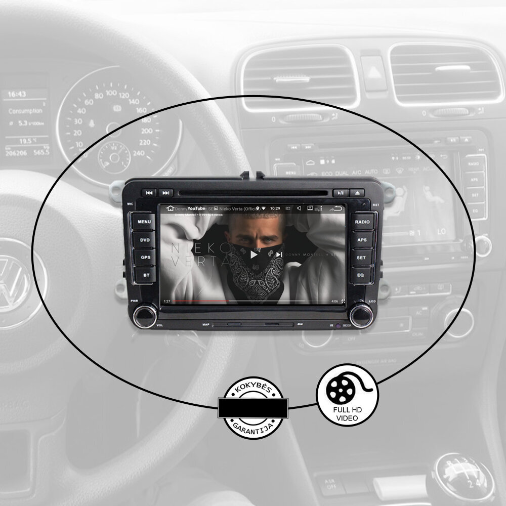 Volkswagen Skoda Seat universaal Android multimeedia 2003-13 Stereo GPS/WIFI/Bluetooth цена и информация | Autoraadiod, multimeedia | kaup24.ee