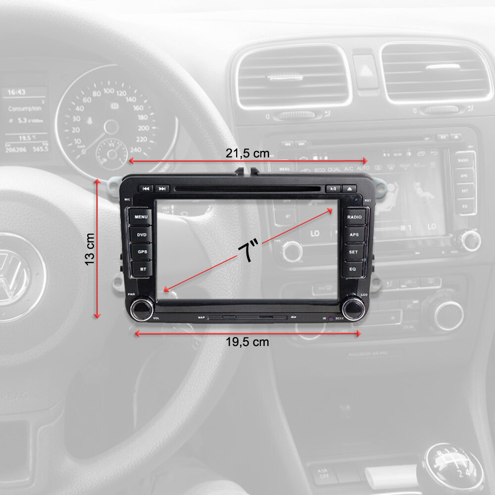 Volkswagen Skoda Seat universaal Android multimeedia 2003-13 Stereo GPS/WIFI/Bluetooth цена и информация | Autoraadiod, multimeedia | kaup24.ee