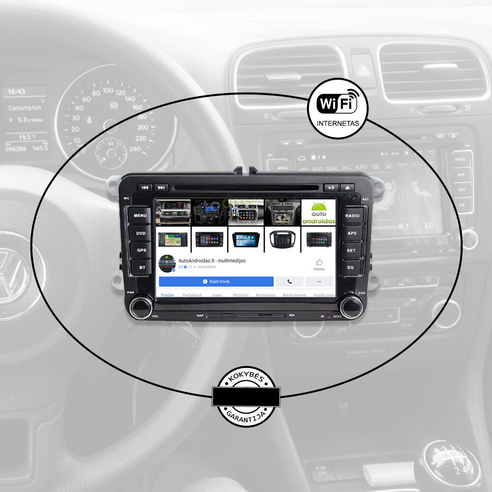 Volkswagen Skoda Seat universaal Android multimeedia 2003-13 Stereo GPS/WIFI/Bluetooth цена и информация | Autoraadiod, multimeedia | kaup24.ee