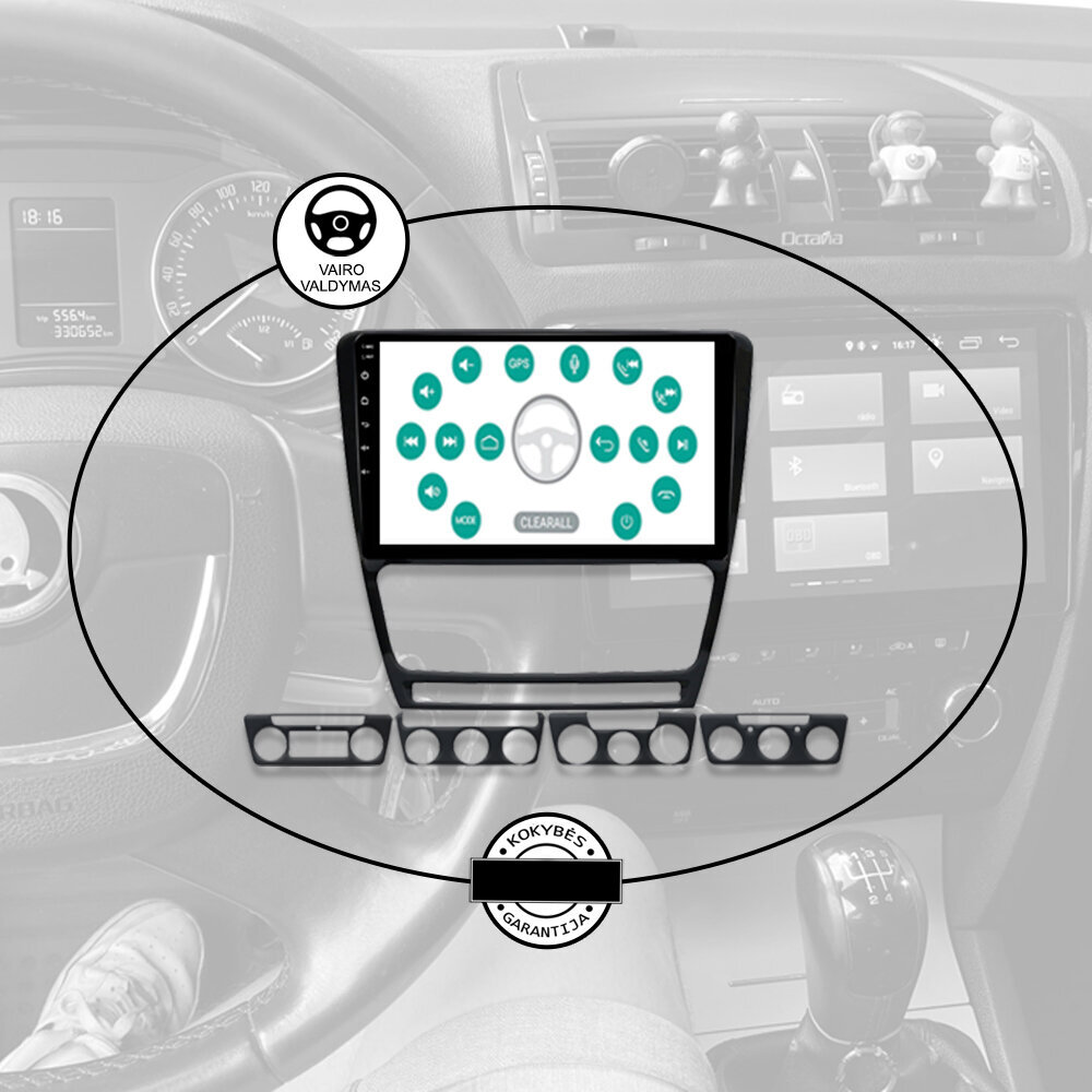 Skoda Octavia 2006-13 Android multimeedia tahvelarvuti 9-tolline autoraadio GPS/Wifi/Bluetooth цена и информация | Autoraadiod, multimeedia | kaup24.ee