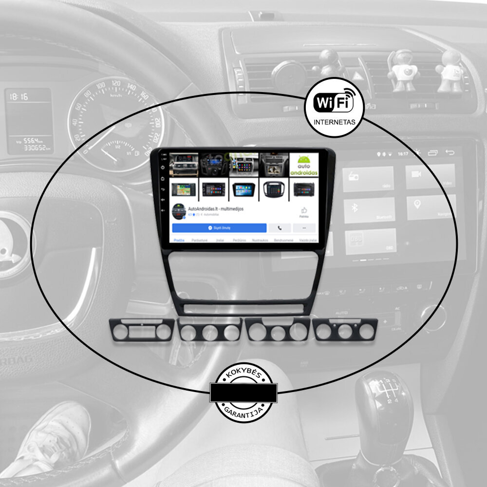 Skoda Octavia 2006-13 Android multimeedia tahvelarvuti 9-tolline autoraadio GPS/Wifi/Bluetooth цена и информация | Autoraadiod, multimeedia | kaup24.ee