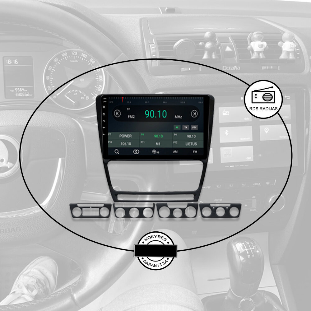 Skoda Octavia 2006-13 Android multimeedia tahvelarvuti 9-tolline autoraadio GPS/Wifi/Bluetooth hind ja info | Autoraadiod, multimeedia | kaup24.ee