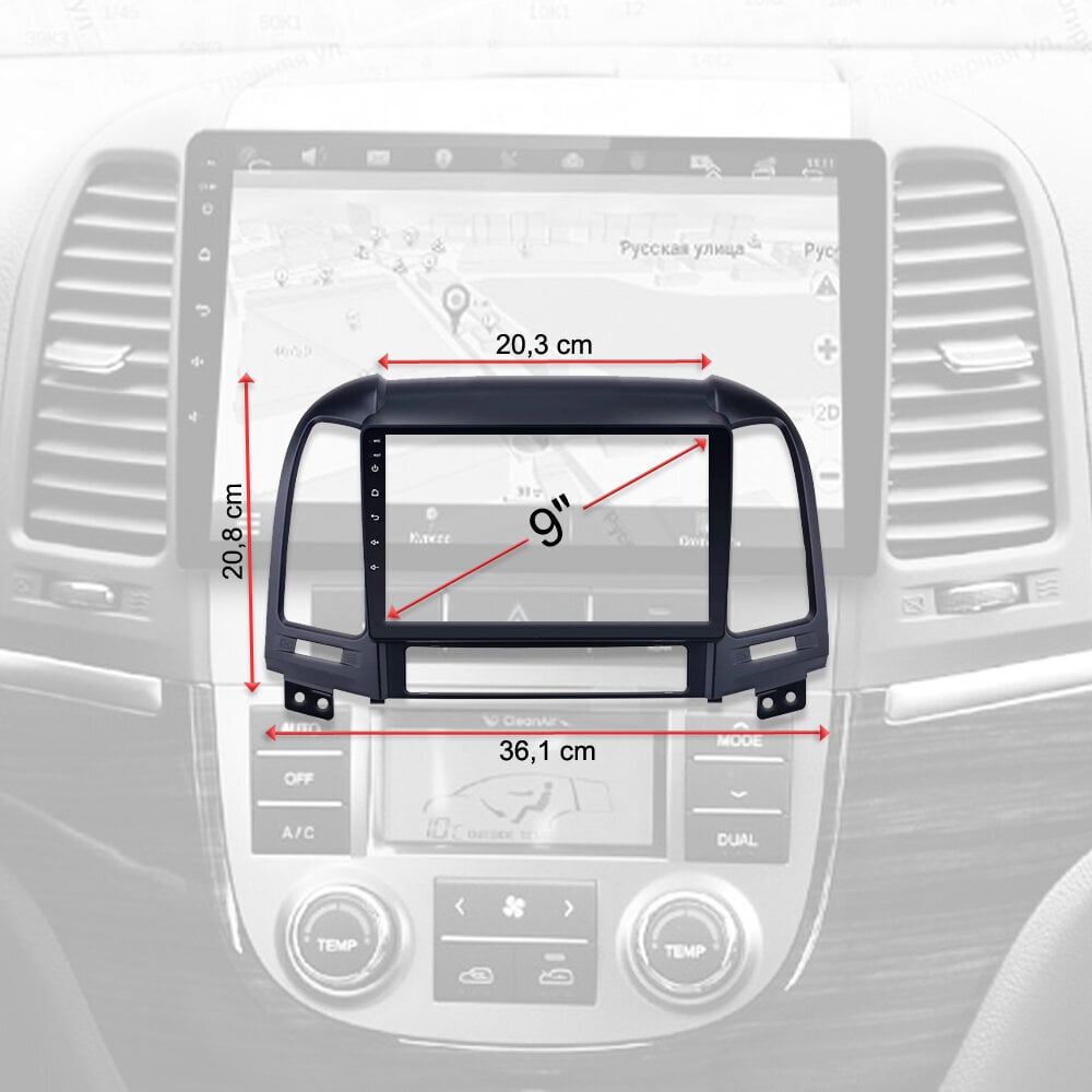 Hyundai Santa FE 2005-12 Android multimeedia tahvelarvuti tüüpi 9-tolline autostereo USB/WiFi/GPS/Bluetooth hind ja info | Autoraadiod, multimeedia | kaup24.ee