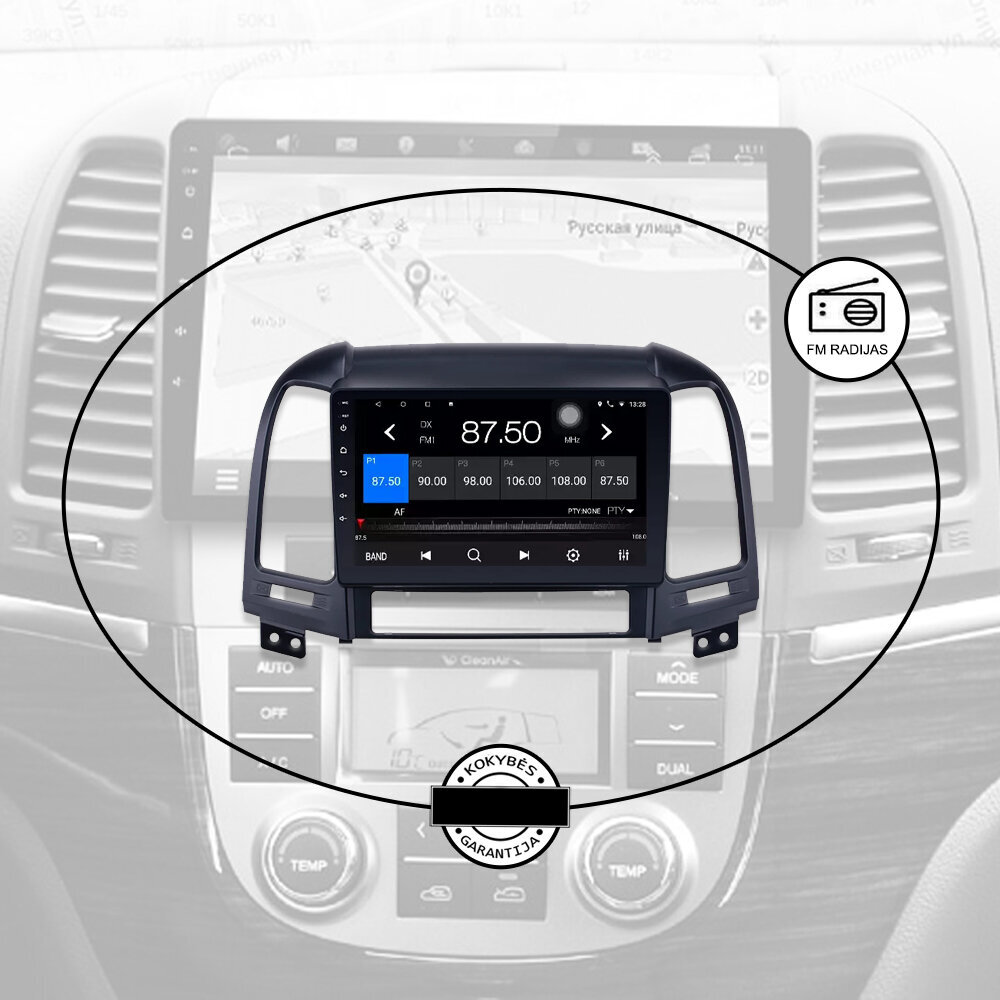 Hyundai Santa FE 2005-12 Android multimeedia tahvelarvuti tüüpi 9-tolline autostereo USB/WiFi/GPS/Bluetooth hind ja info | Autoraadiod, multimeedia | kaup24.ee