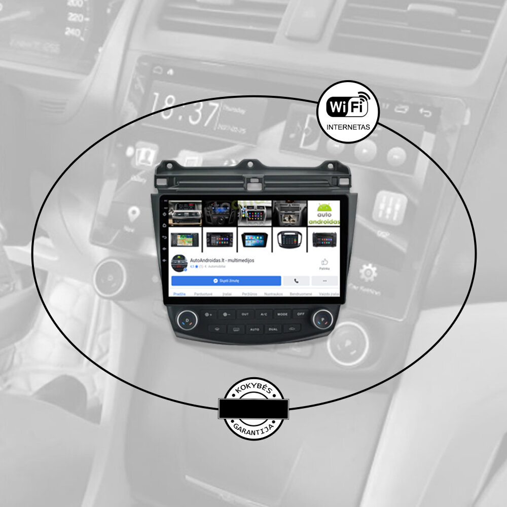 Honda Accord 2003-07 Android multimeedia tahvelarvuti 10-tolline autostereo USB/WiFi/GPS/Bluetooth цена и информация | Autoraadiod, multimeedia | kaup24.ee