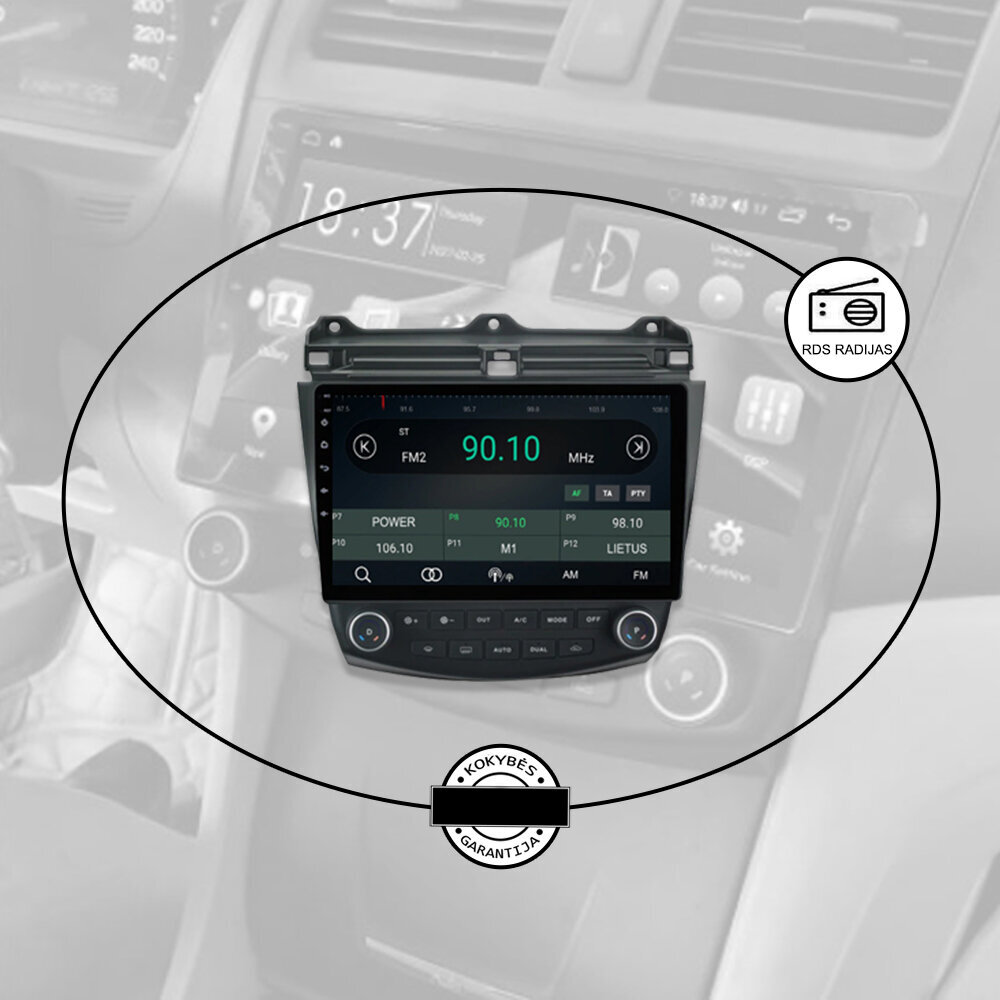 Honda Accord 2003-07 Android multimeedia tahvelarvuti 10-tolline autostereo USB/WiFi/GPS/Bluetooth цена и информация | Autoraadiod, multimeedia | kaup24.ee