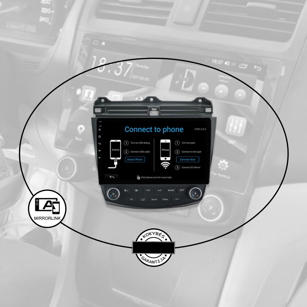 Honda Accord 2003-07 Android multimeedia tahvelarvuti 10-tolline autostereo USB/WiFi/GPS/Bluetooth цена и информация | Autoraadiod, multimeedia | kaup24.ee