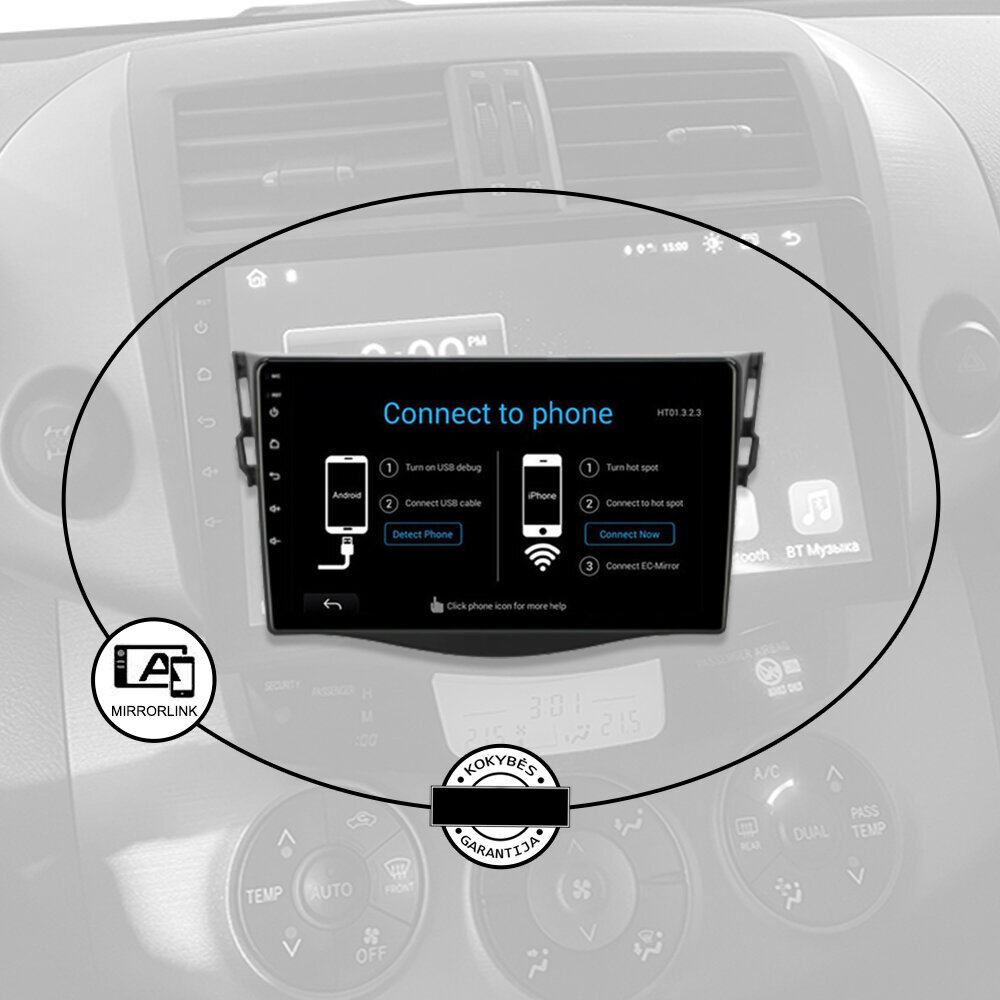 Toyota Rav4 2006-12 Androidi multimeediatahvelarvuti 9-tolline autostereo USB/WiFi/GPS/Bluetooth цена и информация | Autoraadiod, multimeedia | kaup24.ee