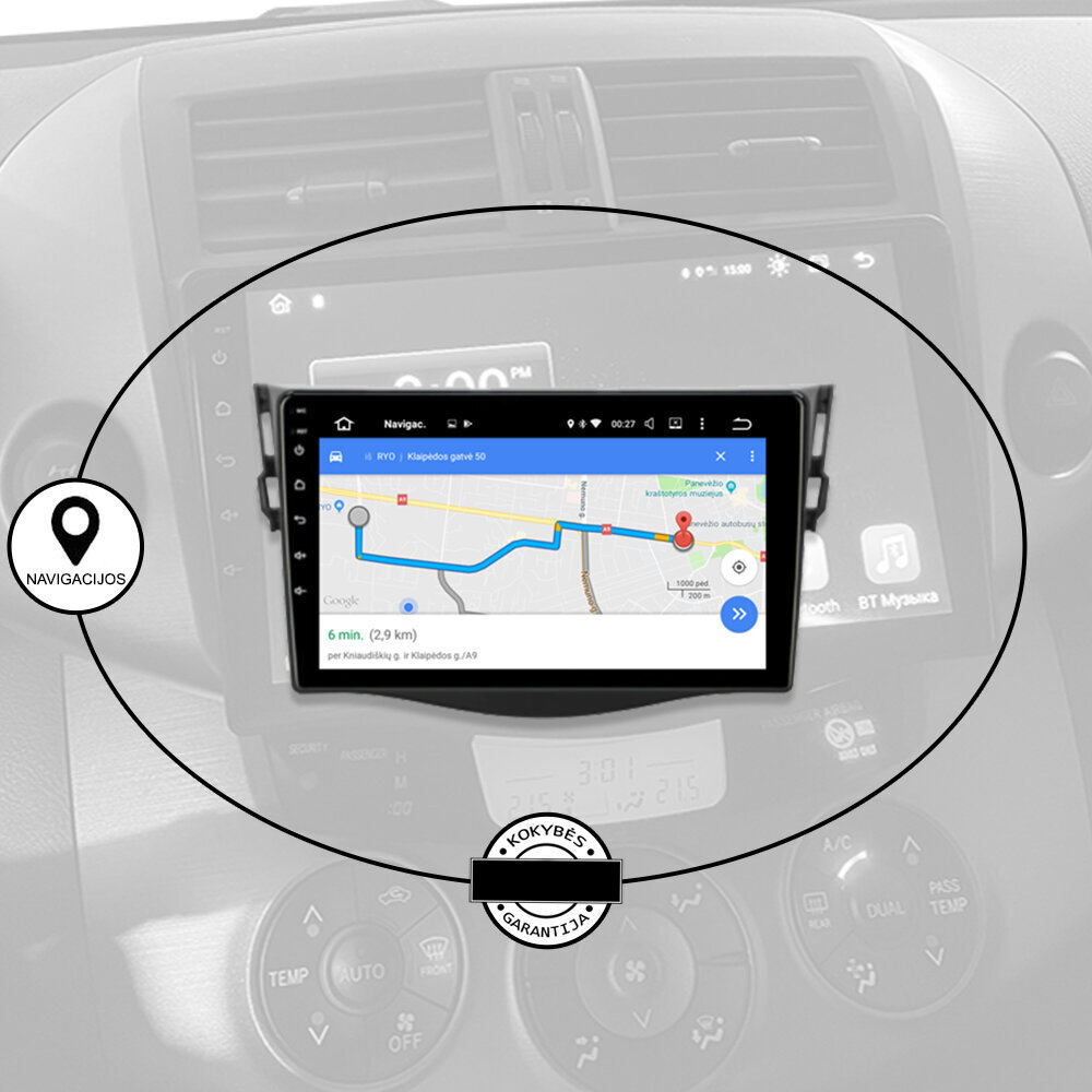 Toyota Rav4 2006-12 Androidi multimeediatahvelarvuti 9-tolline autostereo USB/WiFi/GPS/Bluetooth hind ja info | Autoraadiod, multimeedia | kaup24.ee