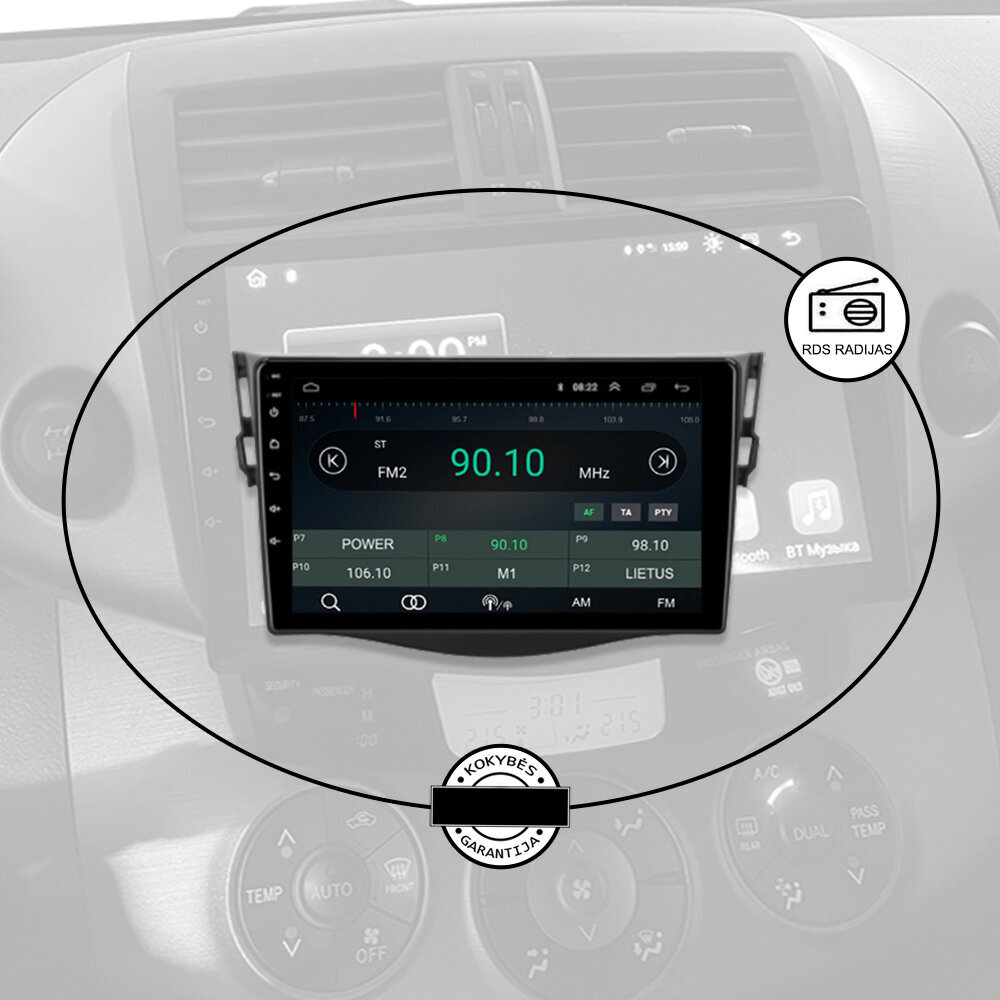 Toyota Rav4 2006-12 Androidi multimeediatahvelarvuti 9-tolline autostereo USB/WiFi/GPS/Bluetooth hind ja info | Autoraadiod, multimeedia | kaup24.ee