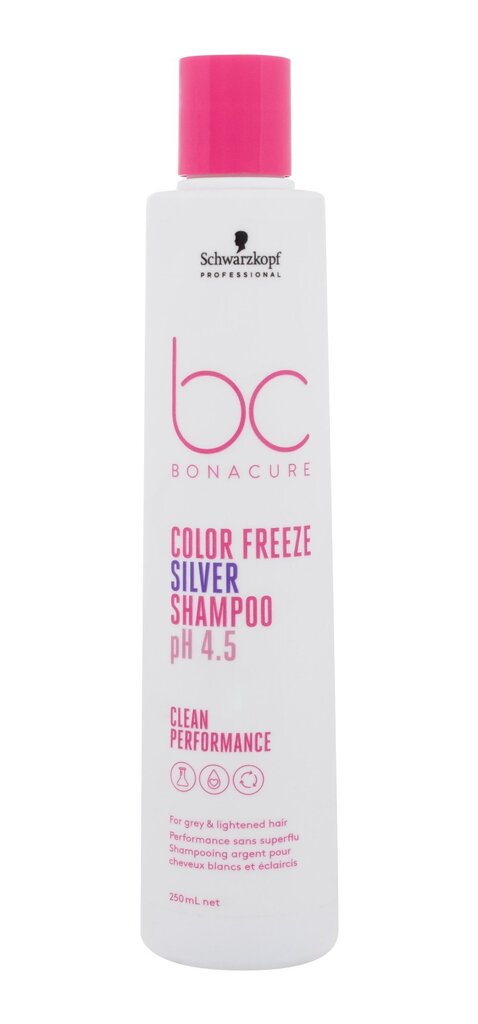 Schwarzkopf Professional BC Bonacure pH 4.5 Color Freeze Silver Shampoo - Neutralizační šampon pro šedé a zesvětlené vlasy 250ml hind ja info | Šampoonid | kaup24.ee