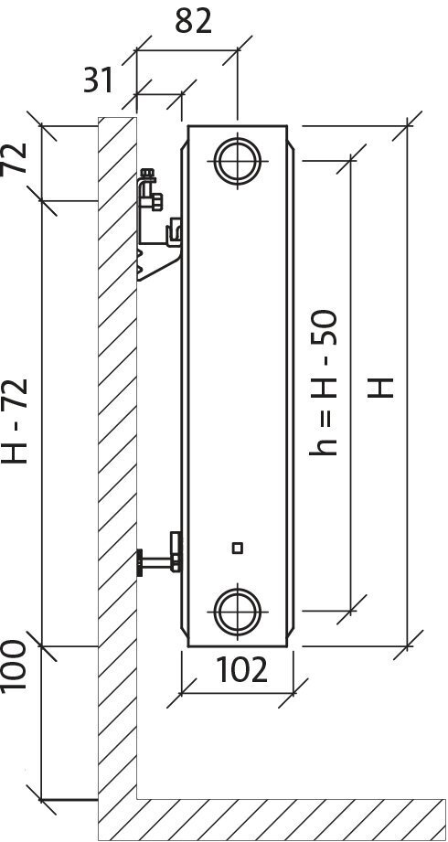 Radiaator PURMO CV 22 600-800, ühendusega allosas hind ja info | Keskkütteradiaatorid, konvektorid | kaup24.ee