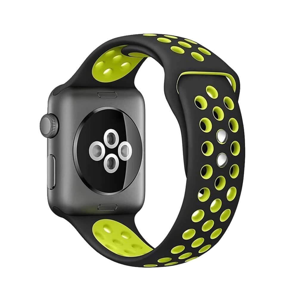 Crong Duo Sport Käevõru Apple Watchile 38/40/41 mm, must - цена и информация | Nutikellade ja nutivõrude tarvikud | kaup24.ee
