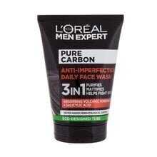 Men Expert Pure Carbon 3-in-1 puhastusgeel (Imperfection Daily Face Wash) 100 ml hind ja info | Näopuhastusvahendid | kaup24.ee