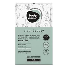 Полоски для депиляции лица Body Natur Clean Beauty 12 шт цена и информация | Средства для депиляции | kaup24.ee