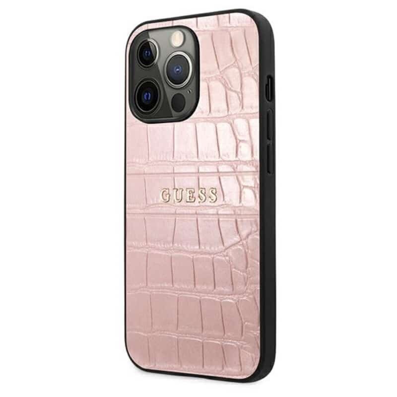 Guess Croco Stamp Lines iPhone 13 Pro (rožinis) Rožinė цена и информация | Telefoni kaaned, ümbrised | kaup24.ee