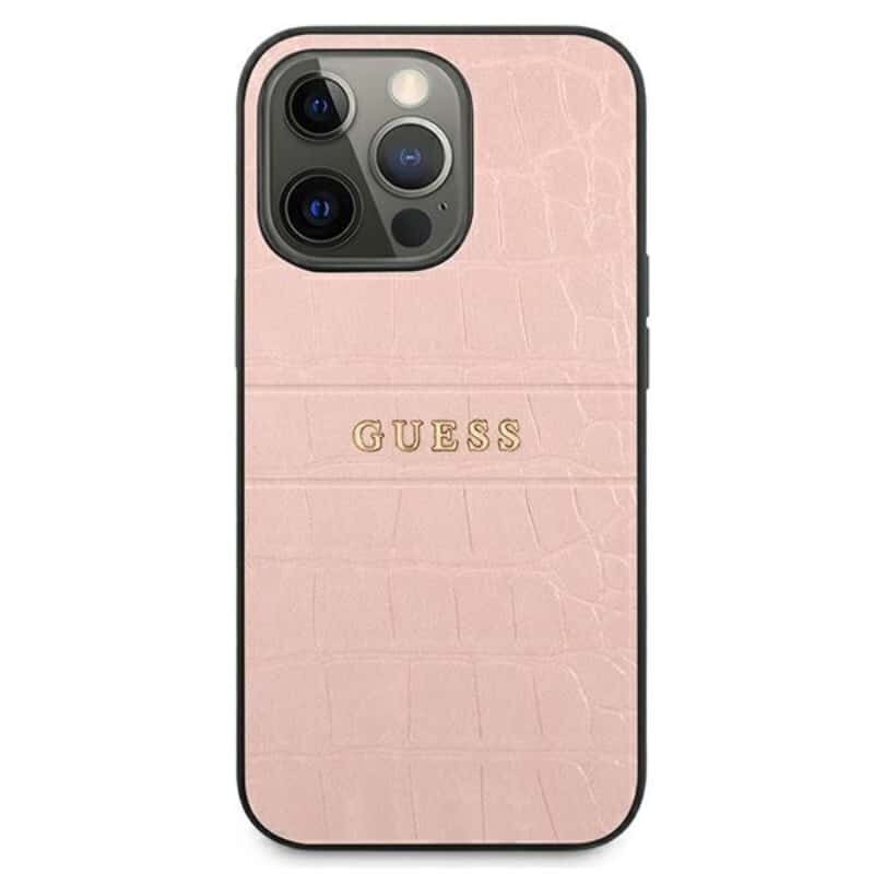 Guess Croco Stamp Lines iPhone 13 Pro (rožinis) Rožinė цена и информация | Telefoni kaaned, ümbrised | kaup24.ee