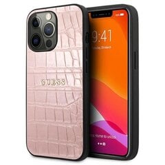 Guess Croco Stamp Lines iPhone 13 Pro (rožinis) Rožinė цена и информация | Чехлы для телефонов | kaup24.ee