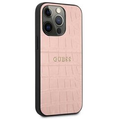 Guess Croco Stamp Lines iPhone 13 Pro (rožinis) Rožinė hind ja info | Telefoni kaaned, ümbrised | kaup24.ee