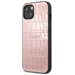 Guess Croco Stamp Lines ümbris iPhone 13 jaoks (roosa) цена и информация | Чехлы для телефонов | kaup24.ee