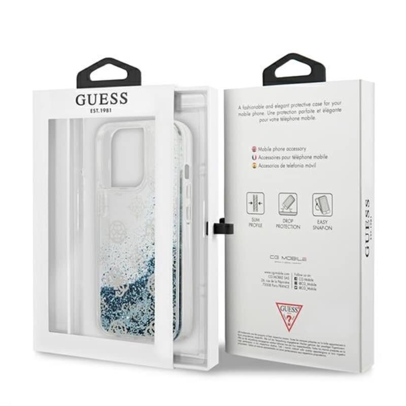 Guess Peony Liquid Glitter Case iPhone 13 Pro Max jaoks (sinine) hind ja info | Telefoni kaaned, ümbrised | kaup24.ee