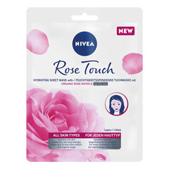 Увлажняющая тканевая маска с гиалуроновой кислотой Nivea Rose Touch, 1 шт. цена и информация | Маски для лица, патчи для глаз | kaup24.ee