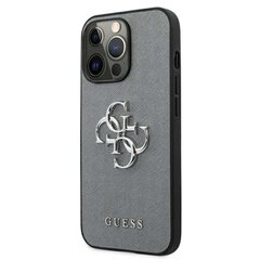 Guess Saffiano 4G suur hõbedane logoümbris iPhone 13 Pro jaoks (hall) hind ja info | Telefoni kaaned, ümbrised | kaup24.ee