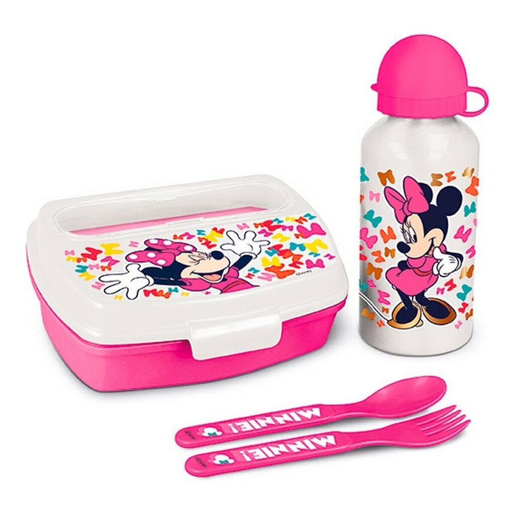 Laste lauan&#xF5;ude komplekt Minnie Mouse Lucky Plastmass Roosa Laste (21 x 18 x 7 cm) (4 T&#xFC;kid, osad) hind ja info | Lauanõud ja kööginõud | kaup24.ee