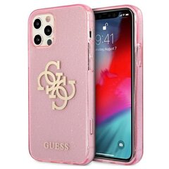 Guess GUHCP12LPCUGL4GPI iPhone 12 Pro Max 6,7-tolline roosa/roosa kõva ümbris Glitter 4G Big Logo hind ja info | Telefoni kaaned, ümbrised | kaup24.ee