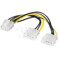 Akyga AK-CA-29, Molex/PCI-E 8-pin, 15 cm цена и информация | Кабели и провода | kaup24.ee