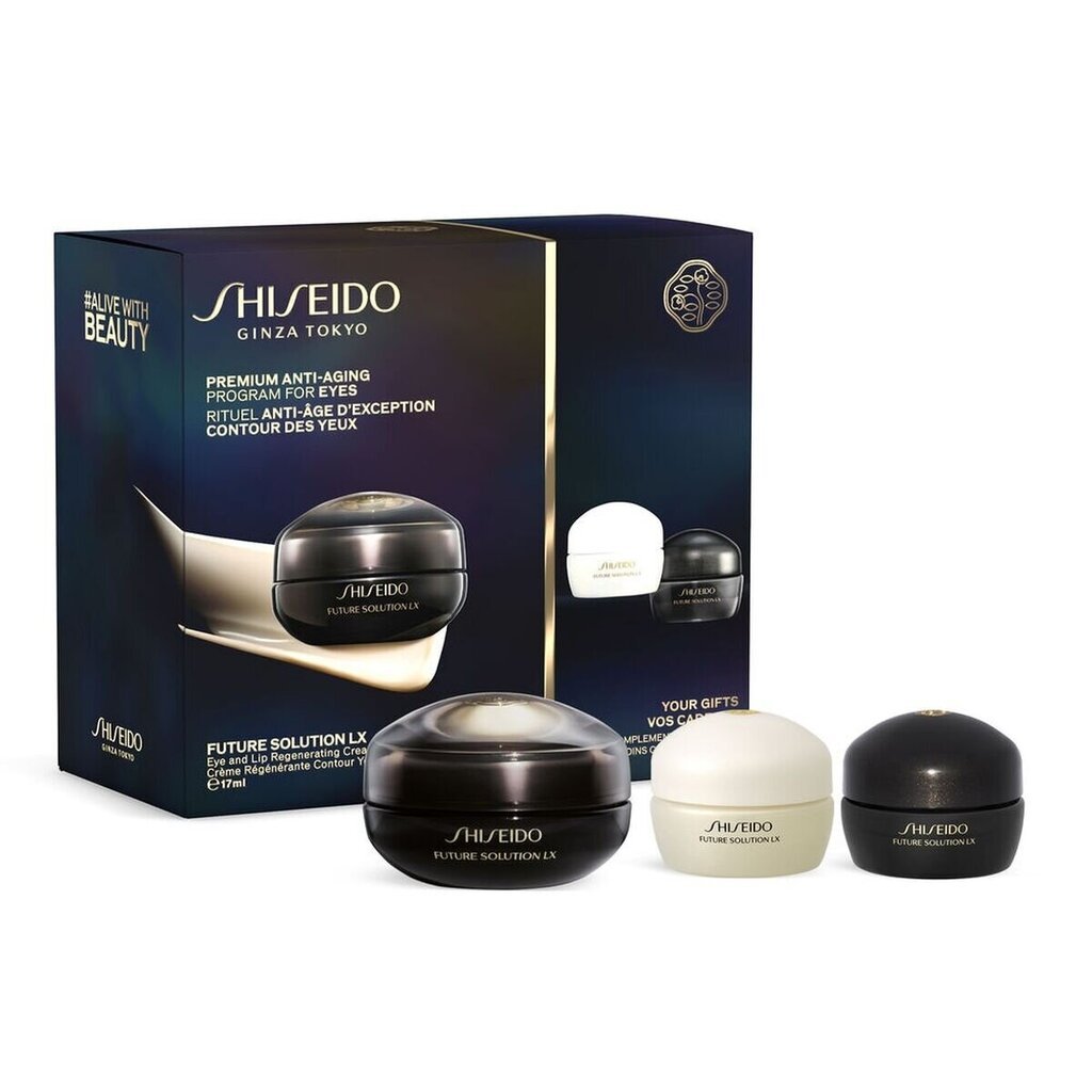 Shiseido Future Solution Lx Eye Set: öökreem 15 ml + päevakreem, 15 ml + silma- ja huulekreem, 17 ml hind ja info | Näokreemid | kaup24.ee