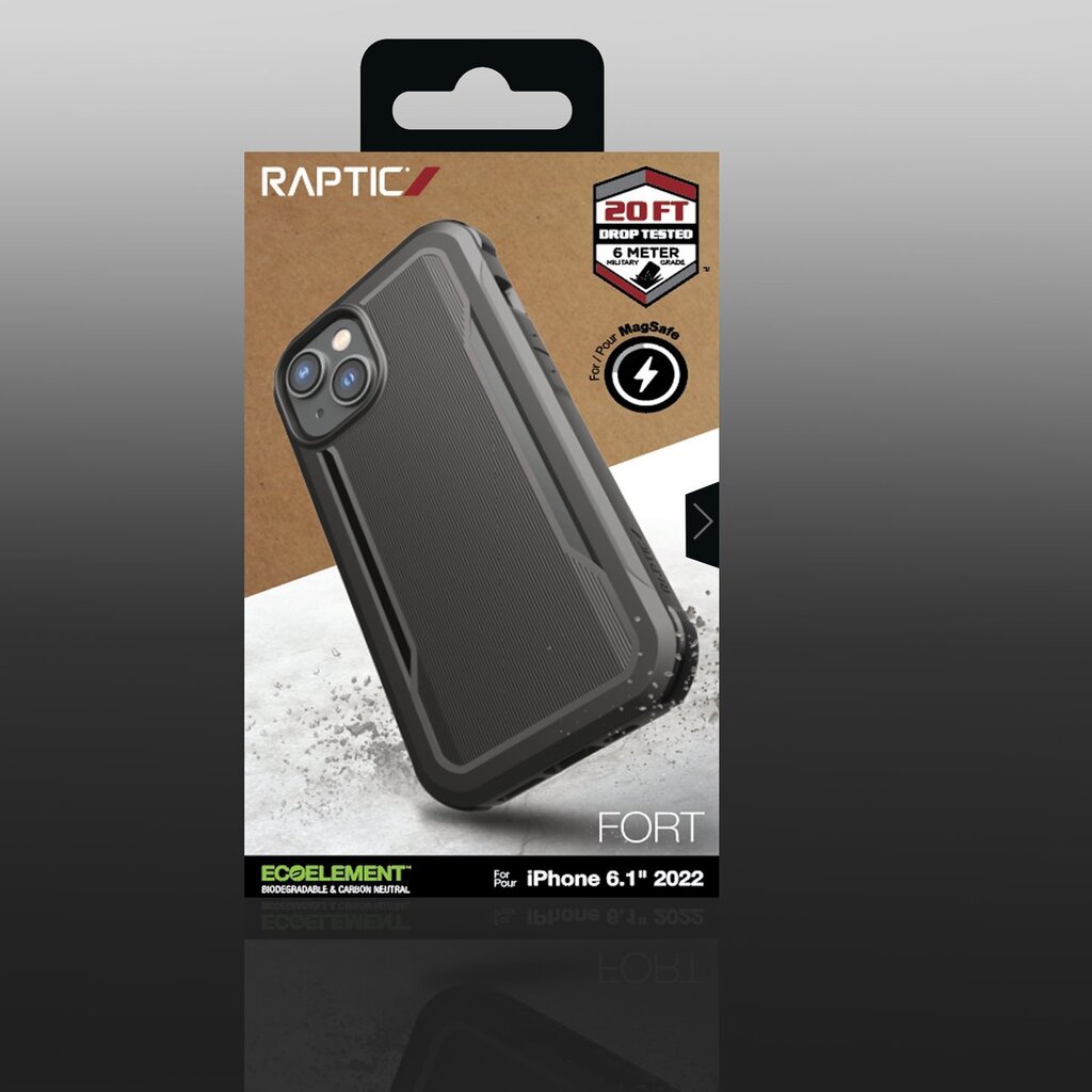 Raptic X-Doria Fort Case iPhone 14 case with MagSafe armored cover black (Black) цена и информация | Telefoni kaaned, ümbrised | kaup24.ee