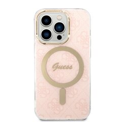 Guess 4G MagSafe Compatible Case + Wireless Charger for iPhone 14 Pro Pink цена и информация | Чехлы для телефонов | kaup24.ee