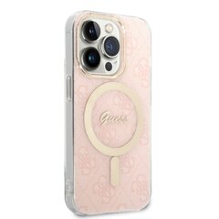 Guess 4G MagSafe Compatible Case + Wireless Charger for iPhone 14 Pro Pink цена и информация | Чехлы для телефонов | kaup24.ee